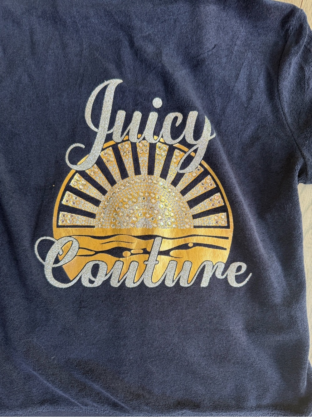 Juicy Couture Navy Sweatshirt with Gold Sun and Silver Logo